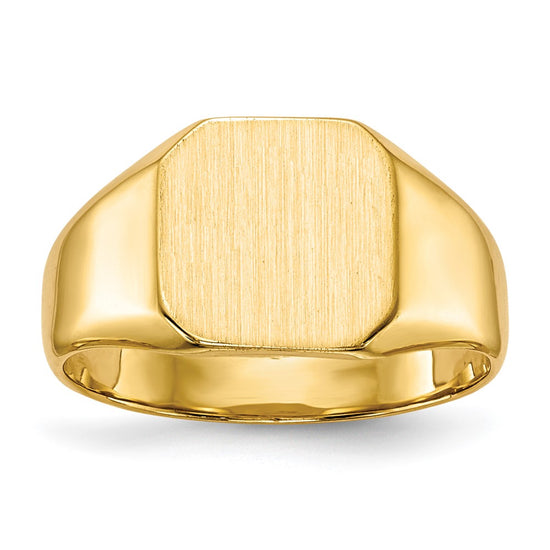 Gold Polished Octagonal Closed Back Signet Ring