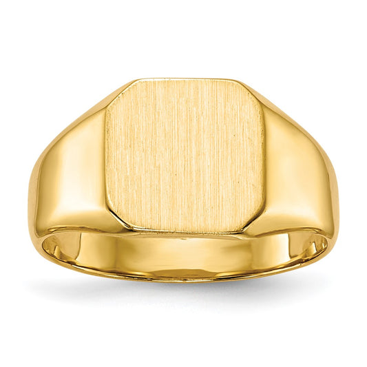 Gold Polished Octagonal Closed Back Signet Ring