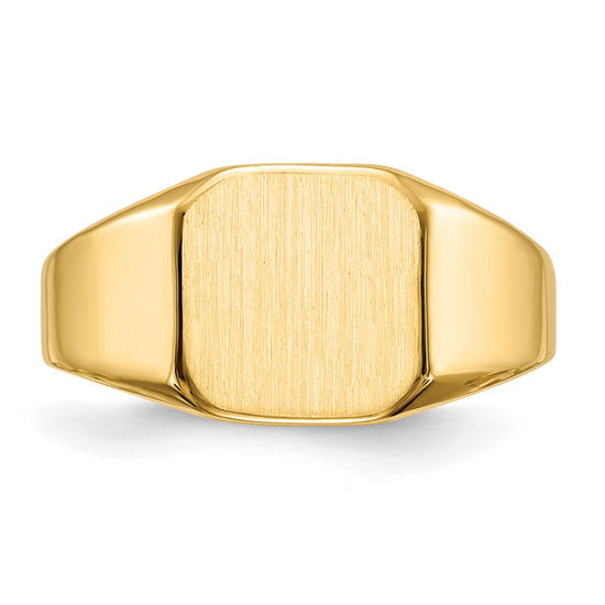 Gold Polished Octagonal Closed Back Signet Ring