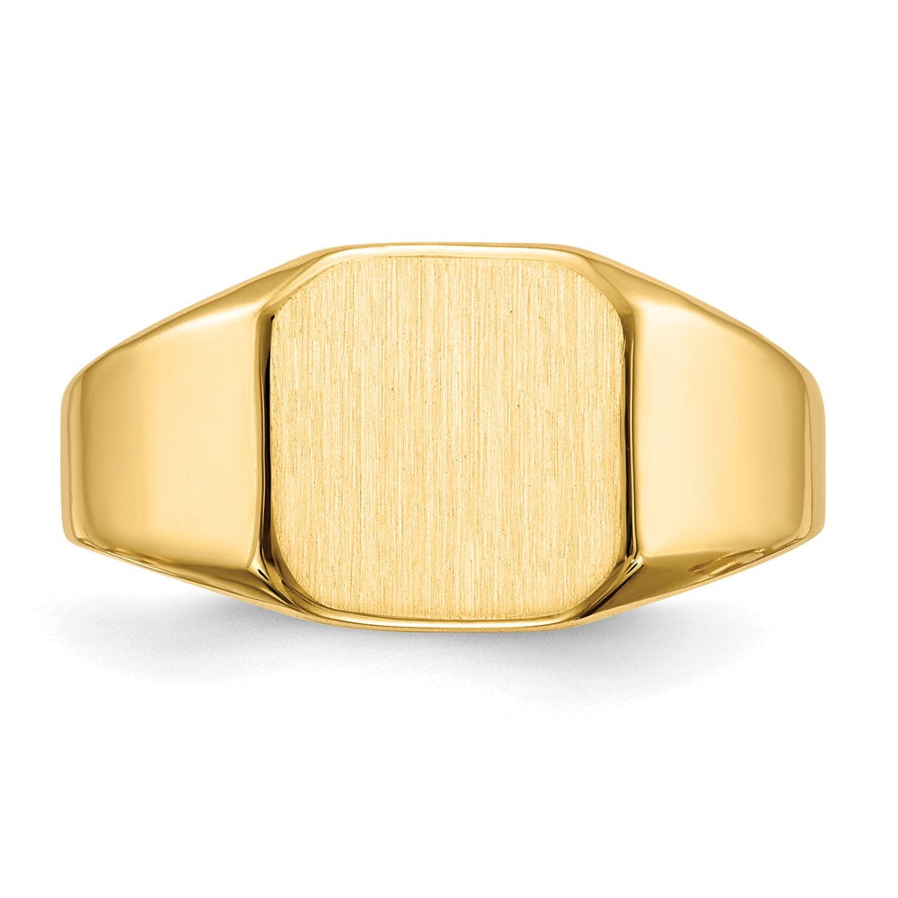 Gold Polished Octagonal Closed Back Signet Ring