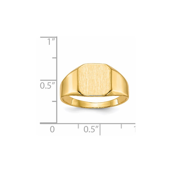 Gold Polished Octagonal Closed Back Signet Ring