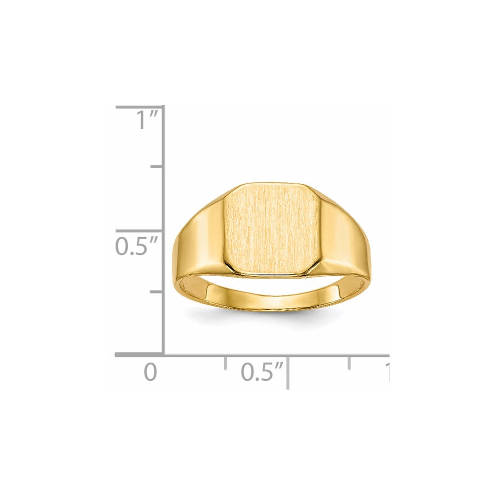 Gold Polished Octagonal Closed Back Signet Ring