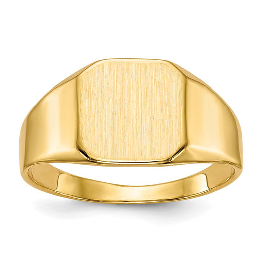 Gold Polished Octagonal Closed Back Signet Ring