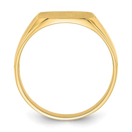 14k 13.0x12.0mm Octagon Closed Back Mens Signet Ring