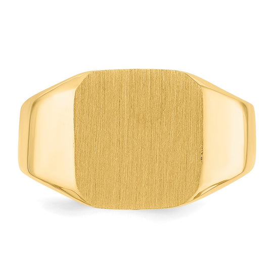 14k 13.0x12.0mm Octagon Closed Back Mens Signet Ring