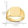 14k 13.0x12.0mm Octagon Closed Back Mens Signet Ring