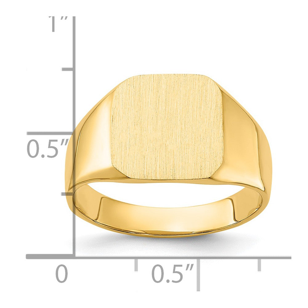14k 13.0x12.0mm Octagon Closed Back Mens Signet Ring