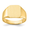 Gold Polished Rounded Square Closed Back Signet Ring