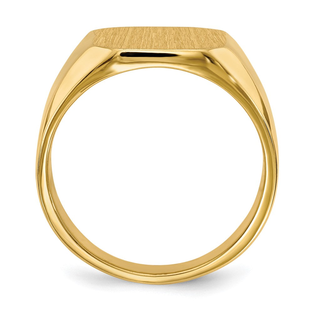 Gold Polished Octagonal Closed Back Signet Ring