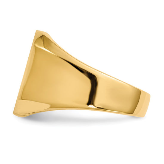 Gold Polished Octagonal Closed Back Signet Ring