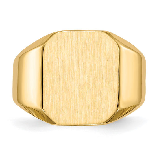 Gold Polished Octagonal Closed Back Signet Ring