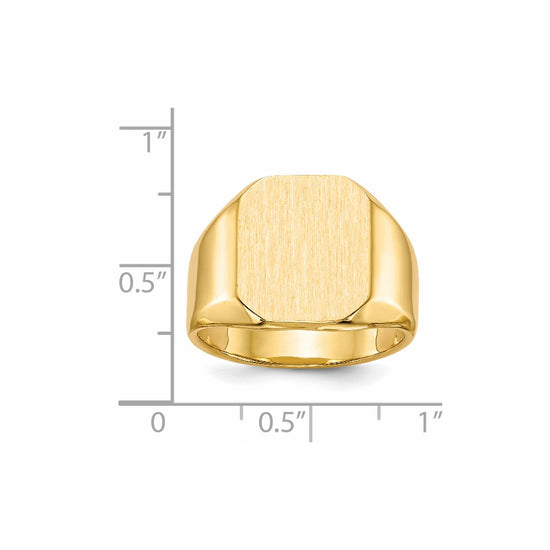 Gold Polished Octagonal Closed Back Signet Ring