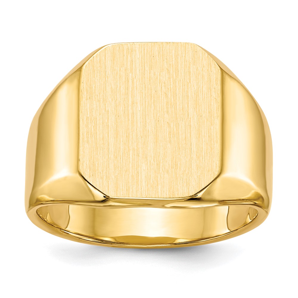 Gold Polished Octagonal Closed Back Signet Ring