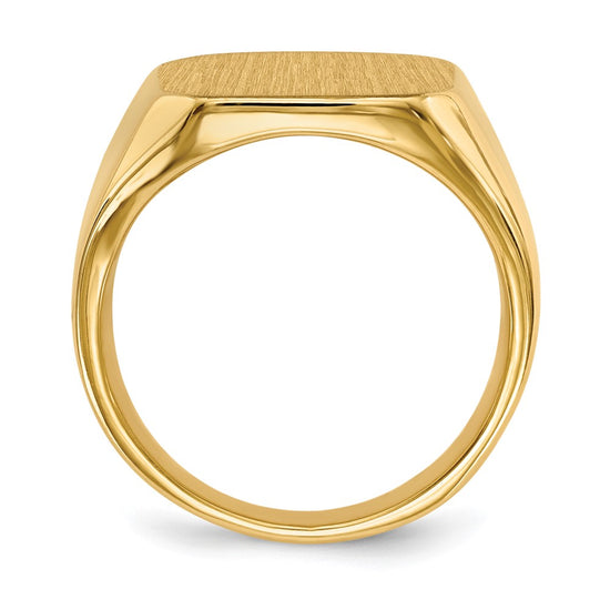 Gold Polished Octagonal Closed Back Signet Ring
