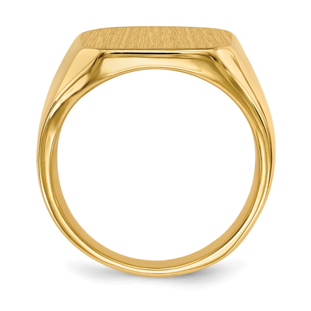 Gold Polished Octagonal Closed Back Signet Ring
