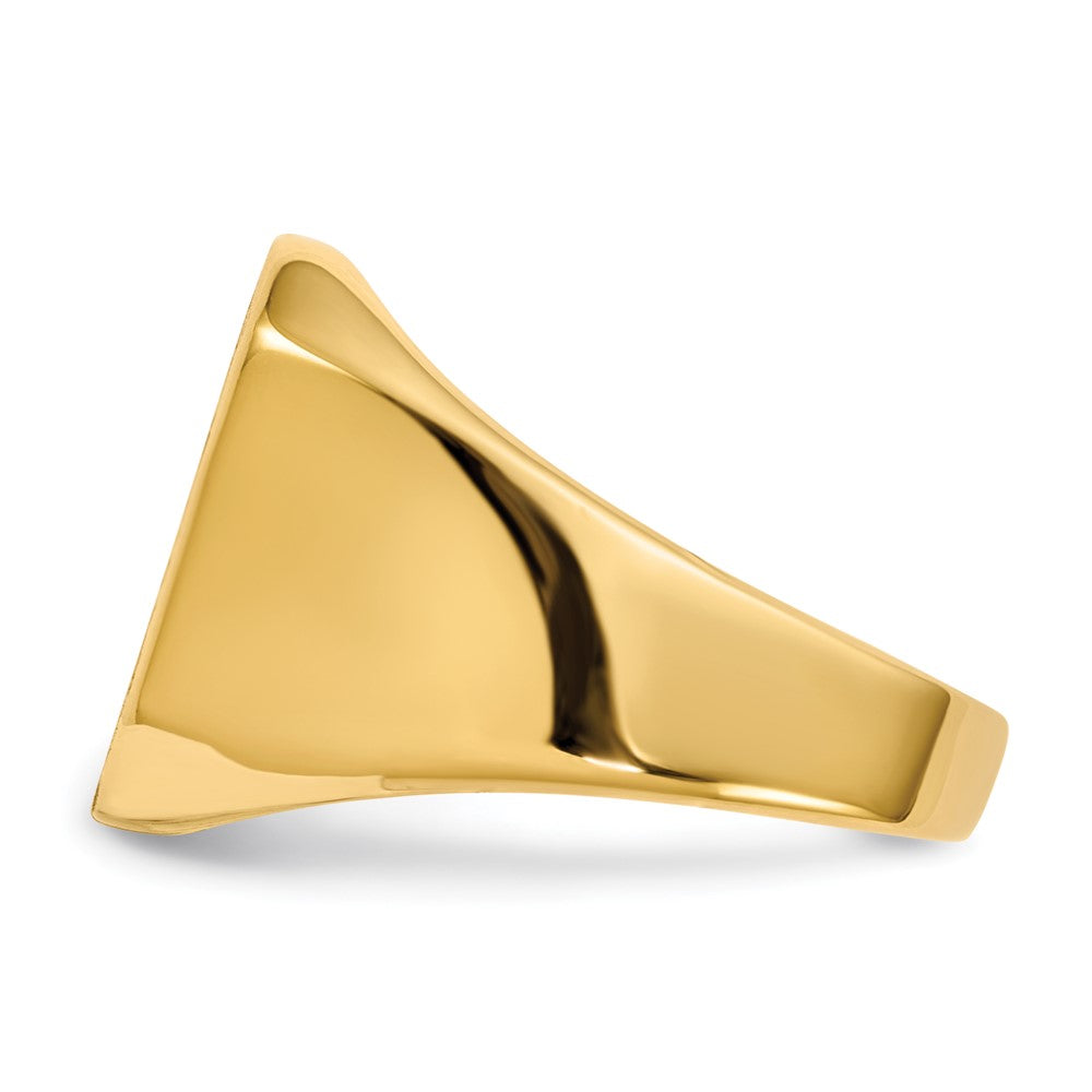 Gold Polished Octagonal Closed Back Signet Ring