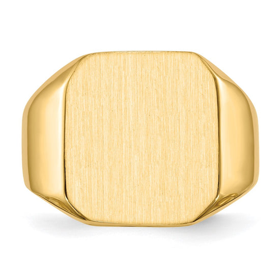 Gold Polished Octagonal Closed Back Signet Ring