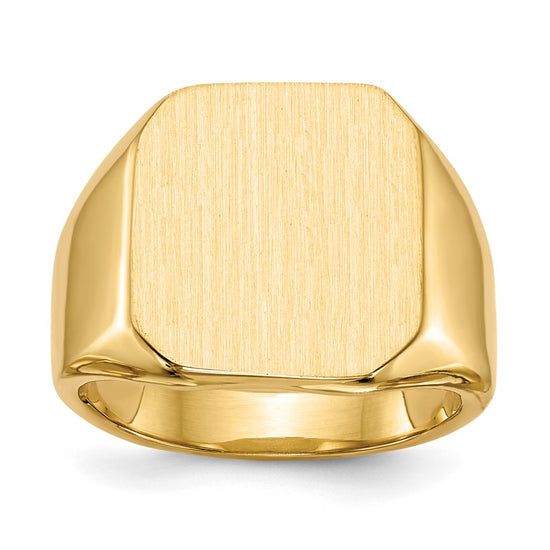 Gold Polished Octagonal Closed Back Signet Ring