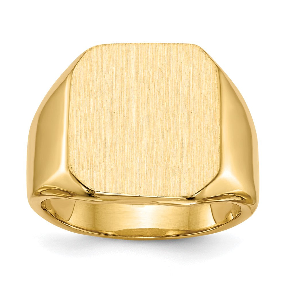 Gold Polished Octagonal Closed Back Signet Ring