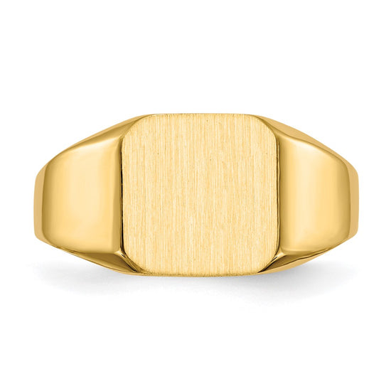 Gold Polished Octagonal Open Back Signet Ring