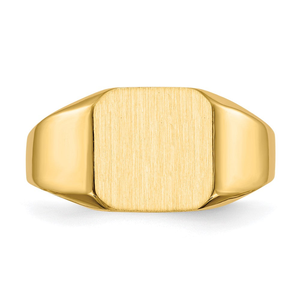 Gold Polished Octagonal Open Back Signet Ring