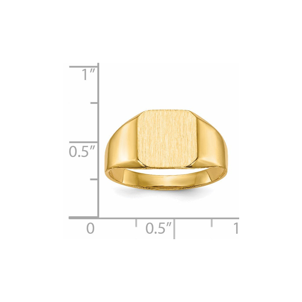 Gold Polished Octagonal Open Back Signet Ring