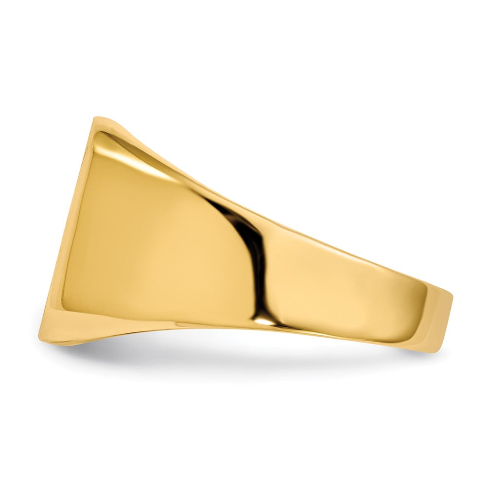 Gold Polished Octagonal Open Back Signet Ring