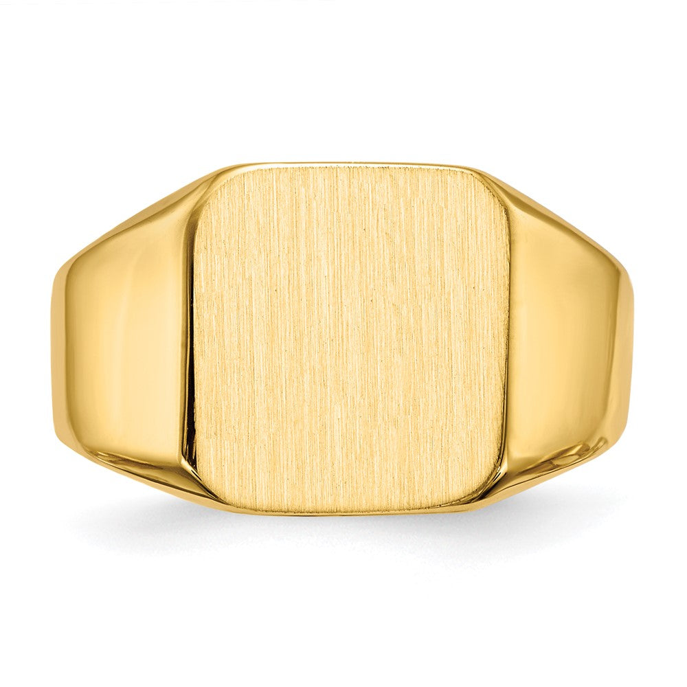 Gold Polished Octagonal Open Back Signet Ring