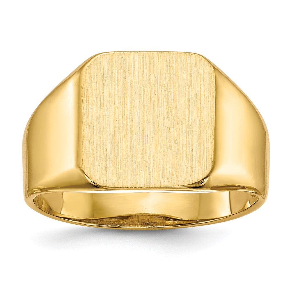 Gold Polished Octagonal Open Back Signet Ring