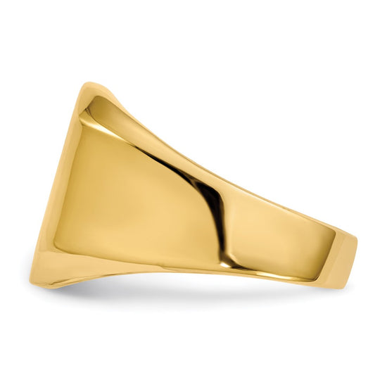 Gold Polished Octagonal Open Back Signet Ring