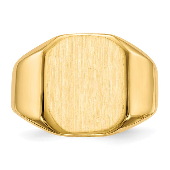Gold Polished Octagonal Open Back Signet Ring