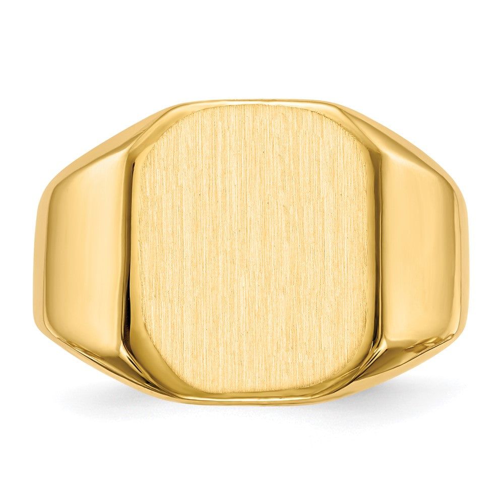 Gold Polished Octagonal Open Back Signet Ring