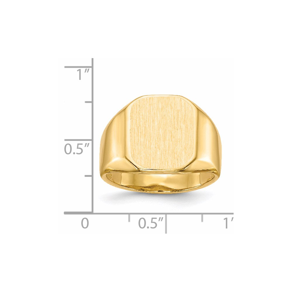 Gold Polished Octagonal Open Back Signet Ring