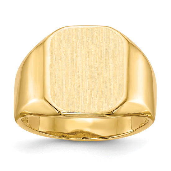Gold Polished Octagonal Open Back Signet Ring
