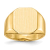 Gold Polished Octagonal Open Back Signet Ring