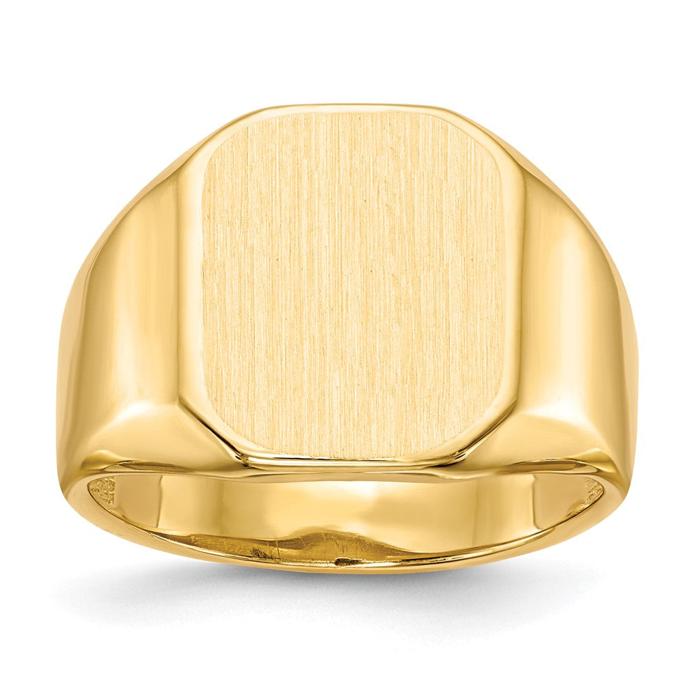 Gold Polished Octagonal Open Back Signet Ring