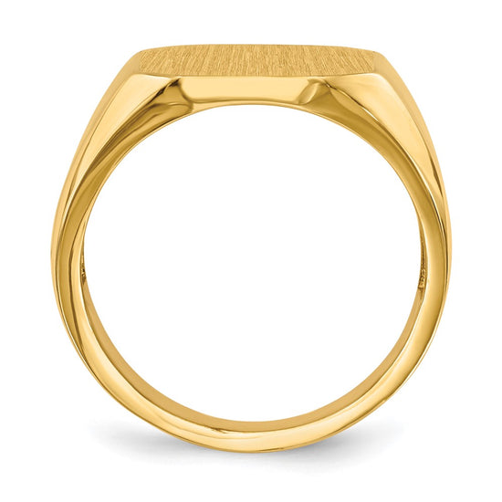 Gold Polished Octagonal Open Back Signet Ring