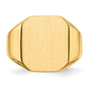 Gold Polished Octagonal Open Back Signet Ring