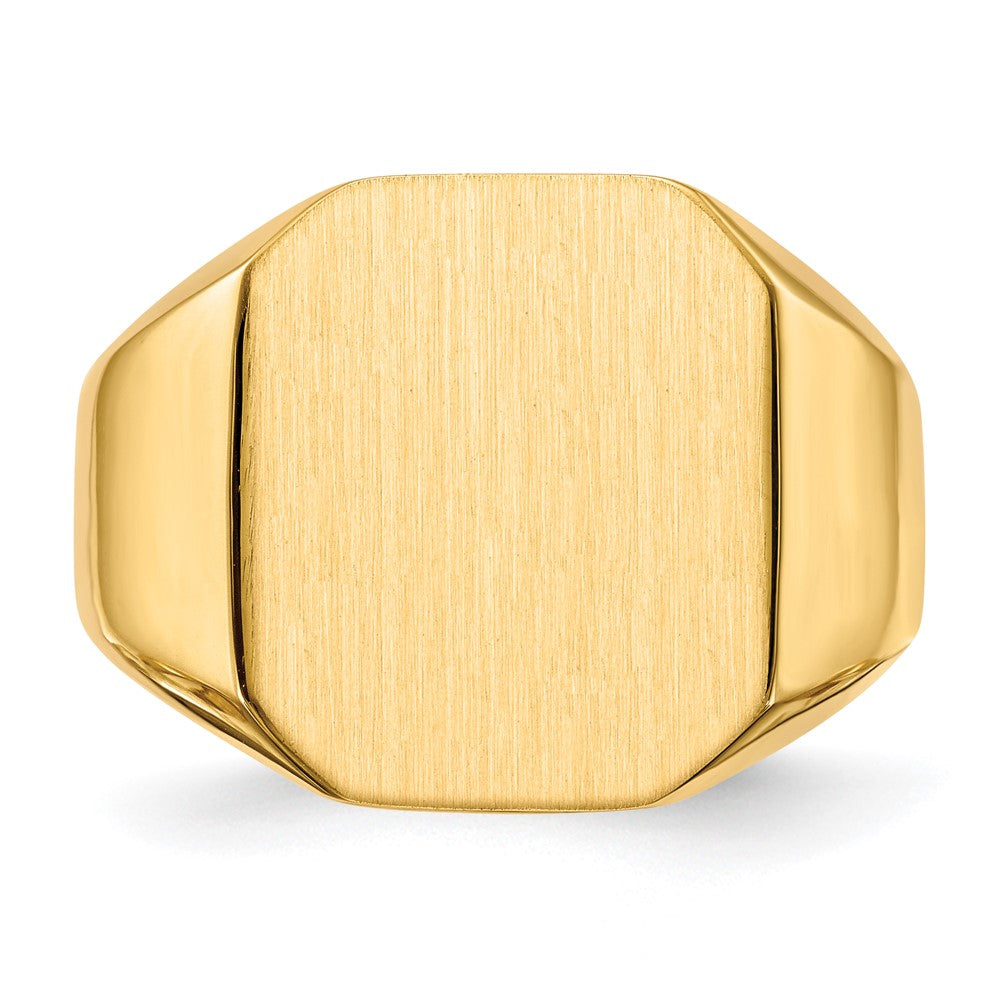 Gold Polished Octagonal Open Back Signet Ring