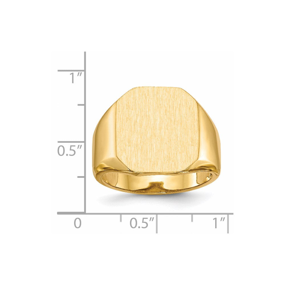 Gold Polished Octagonal Open Back Signet Ring
