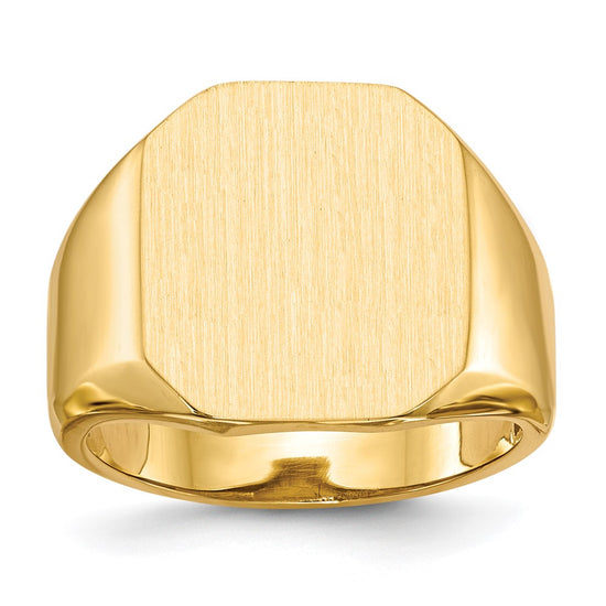 Gold Polished Octagonal Open Back Signet Ring