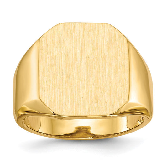 Gold Polished Octagonal Open Back Signet Ring