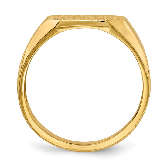 Gold Polished Octagonal Open Back Signet Ring