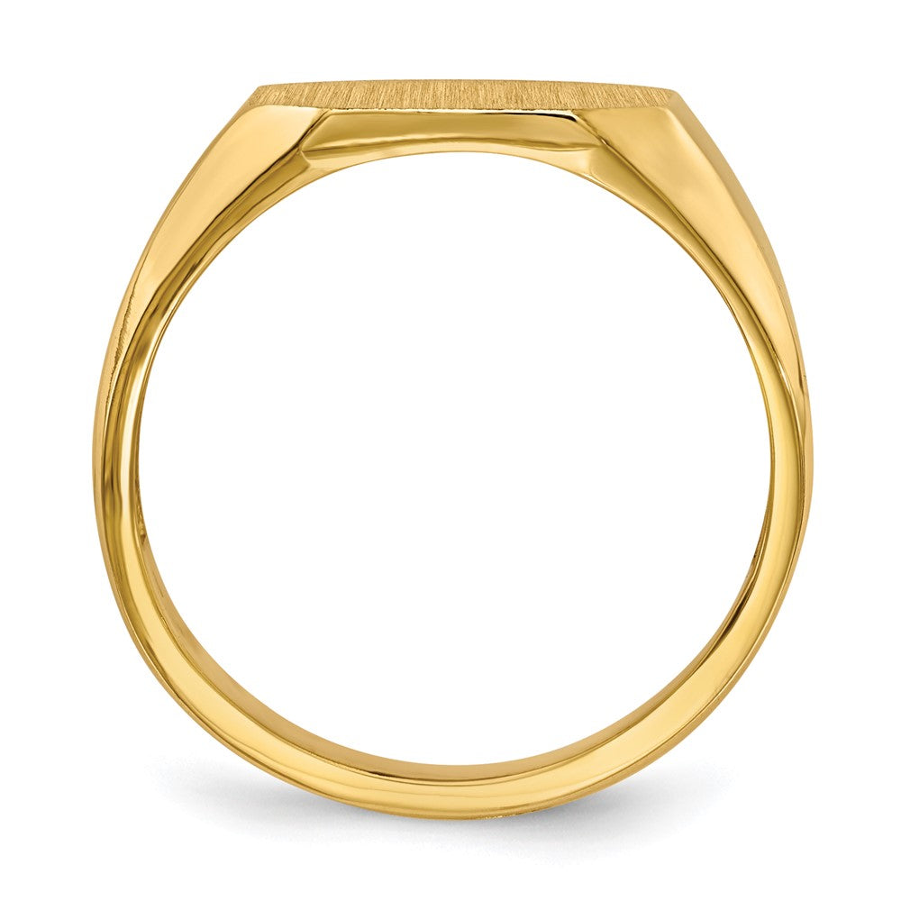 Gold Polished Octagonal Open Back Signet Ring