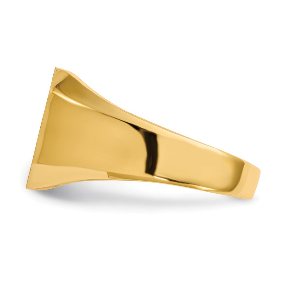 Gold Polished Octagonal Open Back Signet Ring