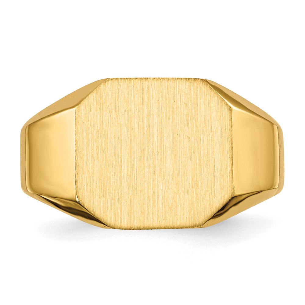 Gold Polished Octagonal Open Back Signet Ring