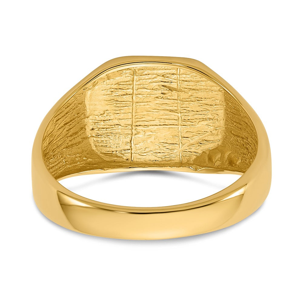 Gold Polished Octagonal Open Back Signet Ring