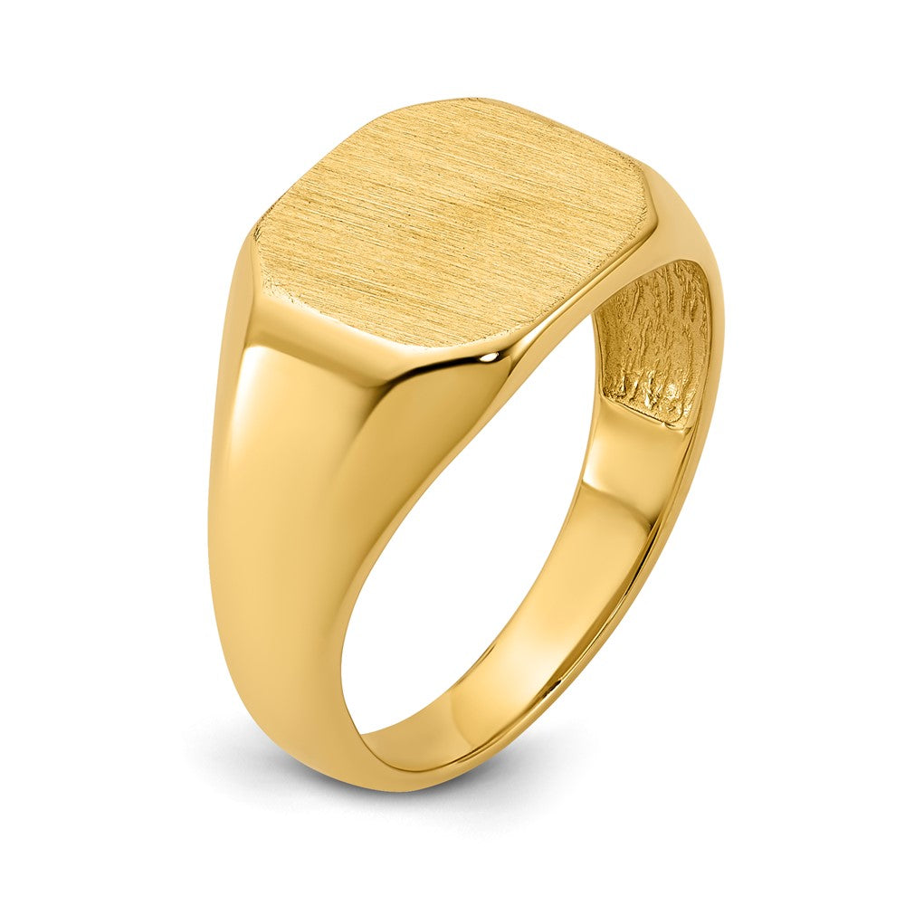 Gold Polished Octagonal Open Back Signet Ring