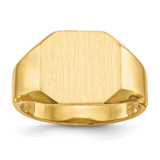 Gold Polished Octagonal Open Back Signet Ring