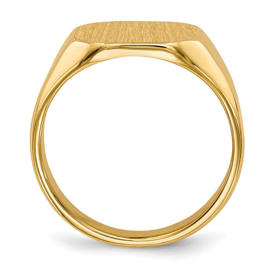 Gold Polished Octagonal Closed Back Signet Ring